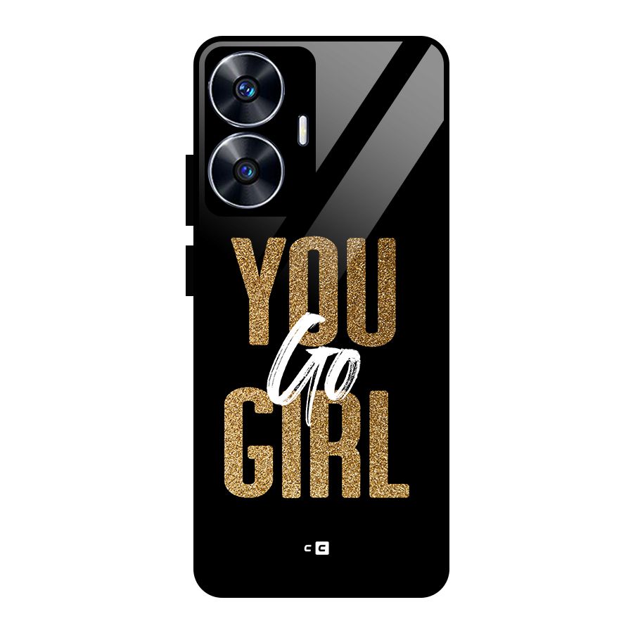 Confident Girl Glass Back Case for Realme Narzo N55