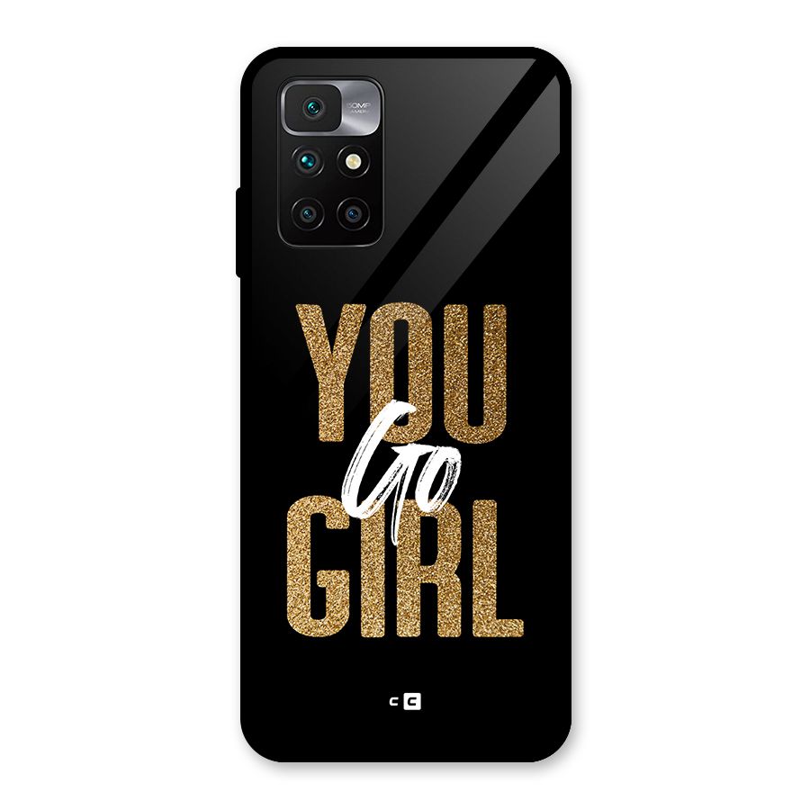 Confident Girl Glass Back Case for Redmi 10 Prime