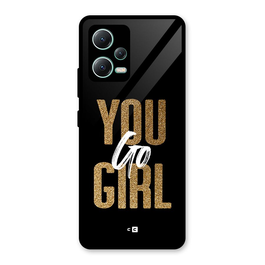 Confident Girl Glass Back Case for Redmi Note 12 5G