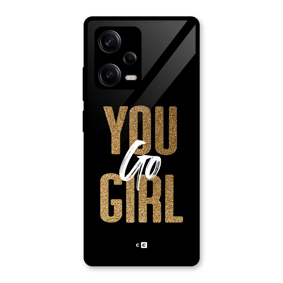 Confident Girl Glass Back Case for Redmi Note 12 Pro