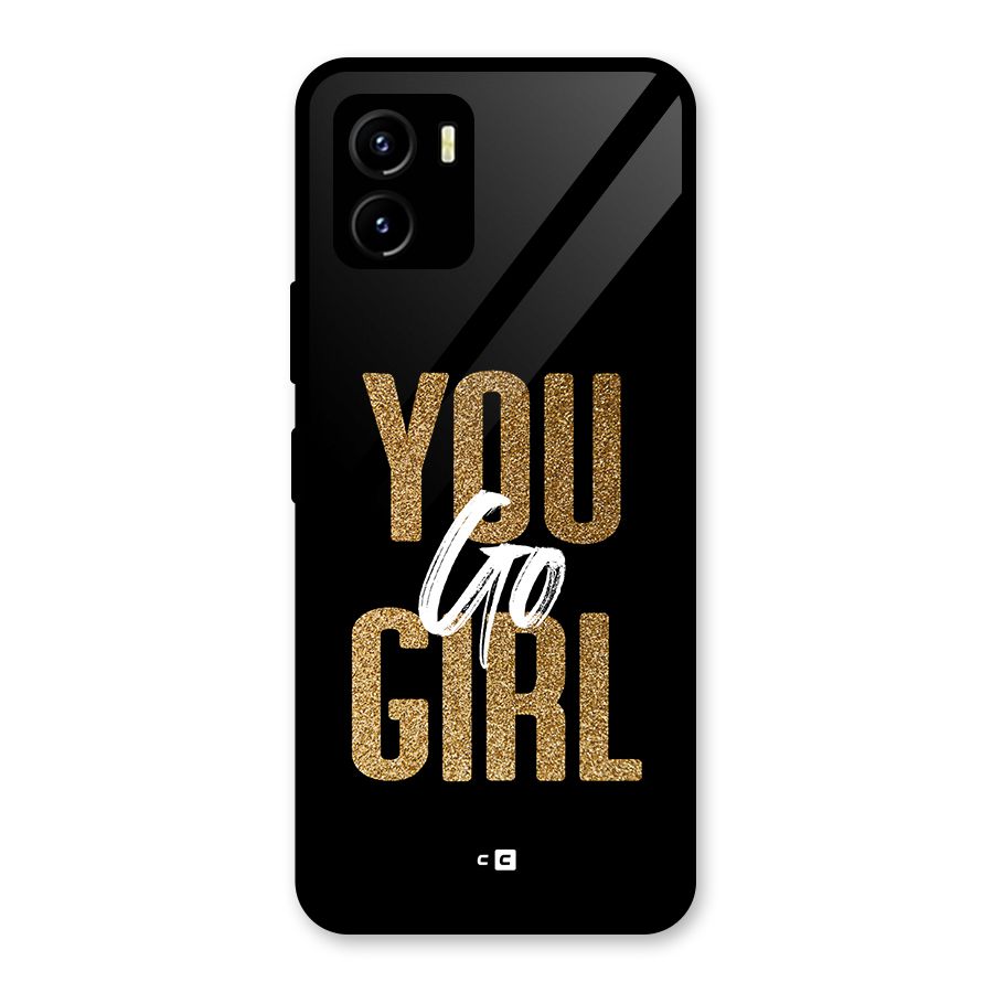 Confident Girl Glass Back Case for Vivo Y15s