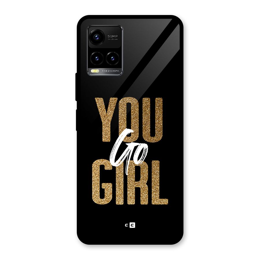 Confident Girl Glass Back Case for Vivo Y33s