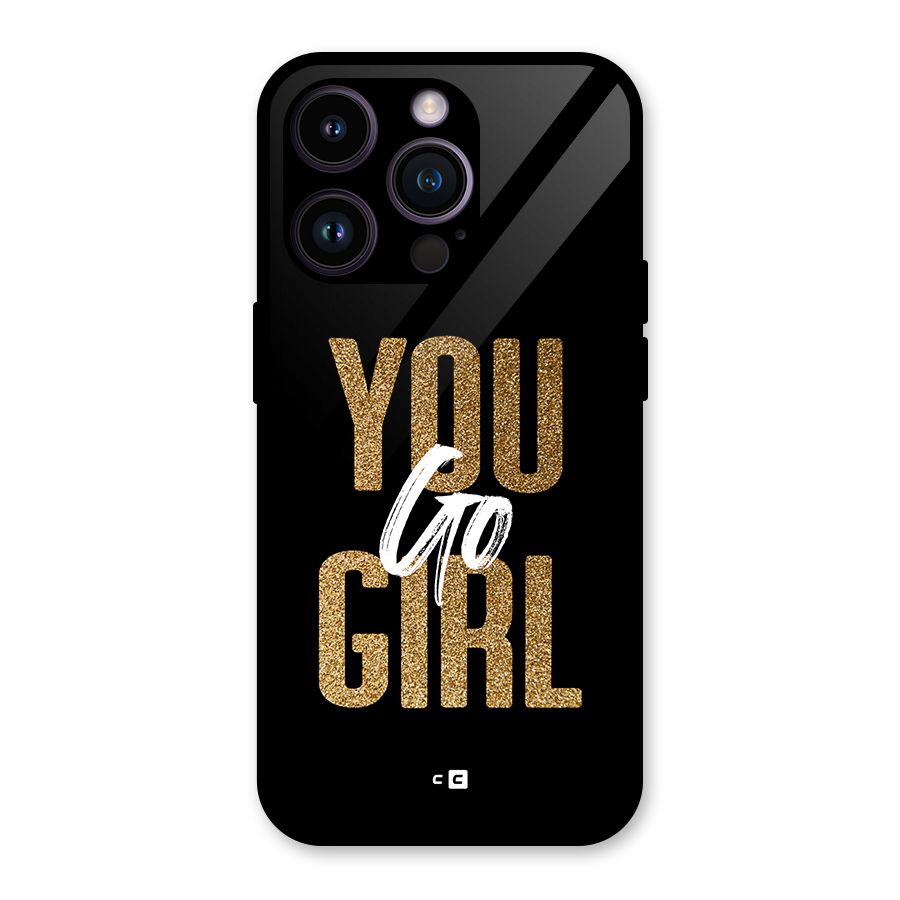 Confident Girl Glass Back Case for iPhone 14 Pro