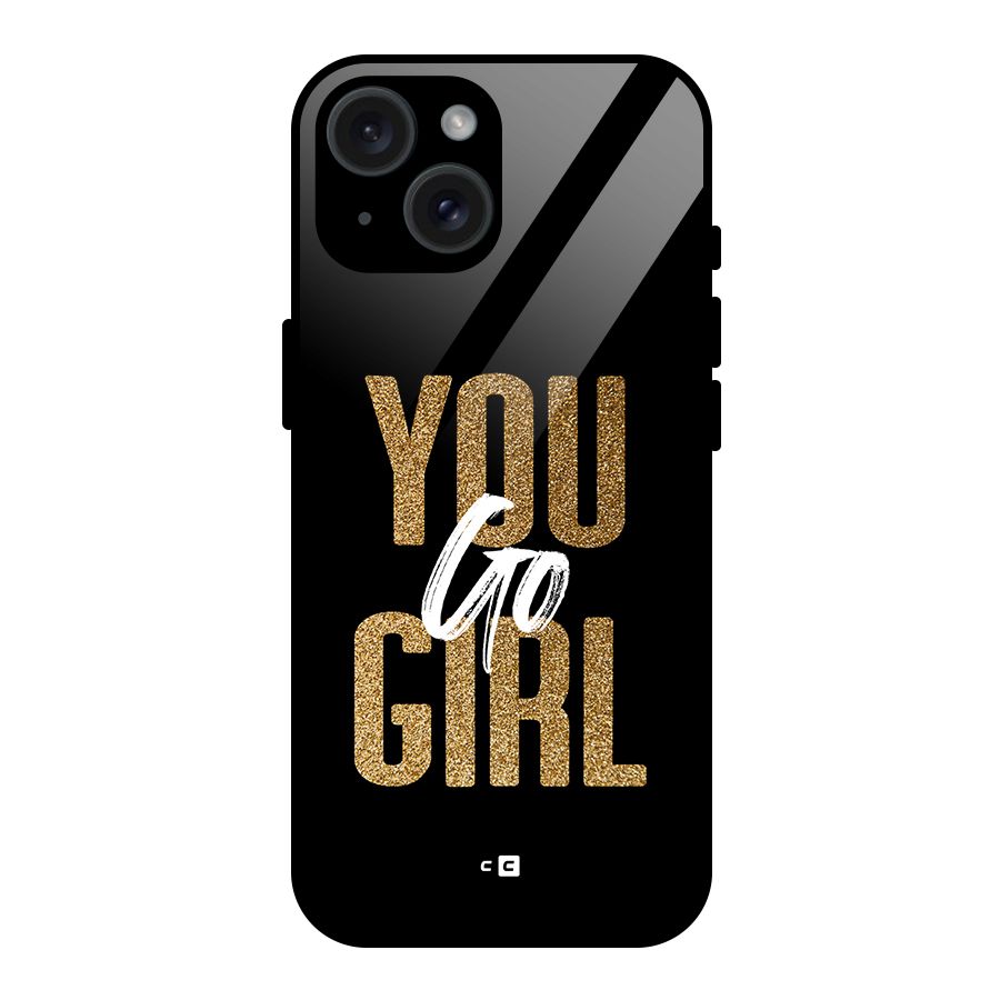 Confident Girl Glass Back Case for iPhone 15
