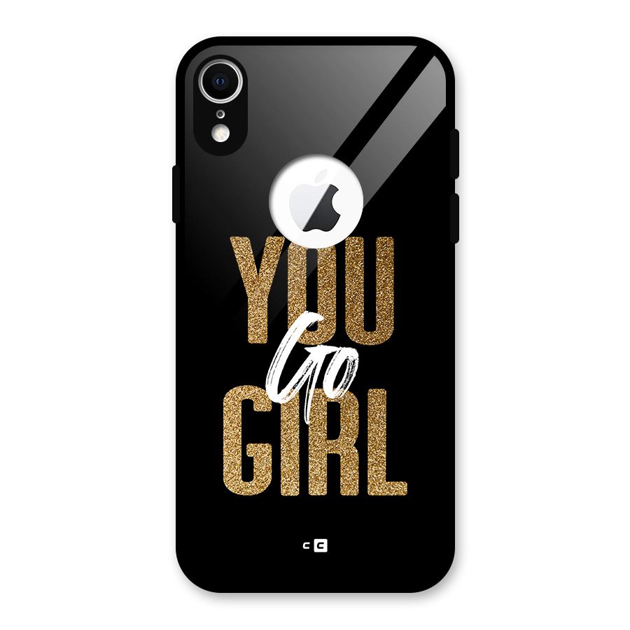 Confident Girl Glass Back Case for iPhone XR Logo Cut