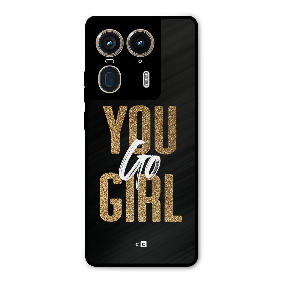 Confident Girl Metal Back Case for Motorola Edge 50 Ultra