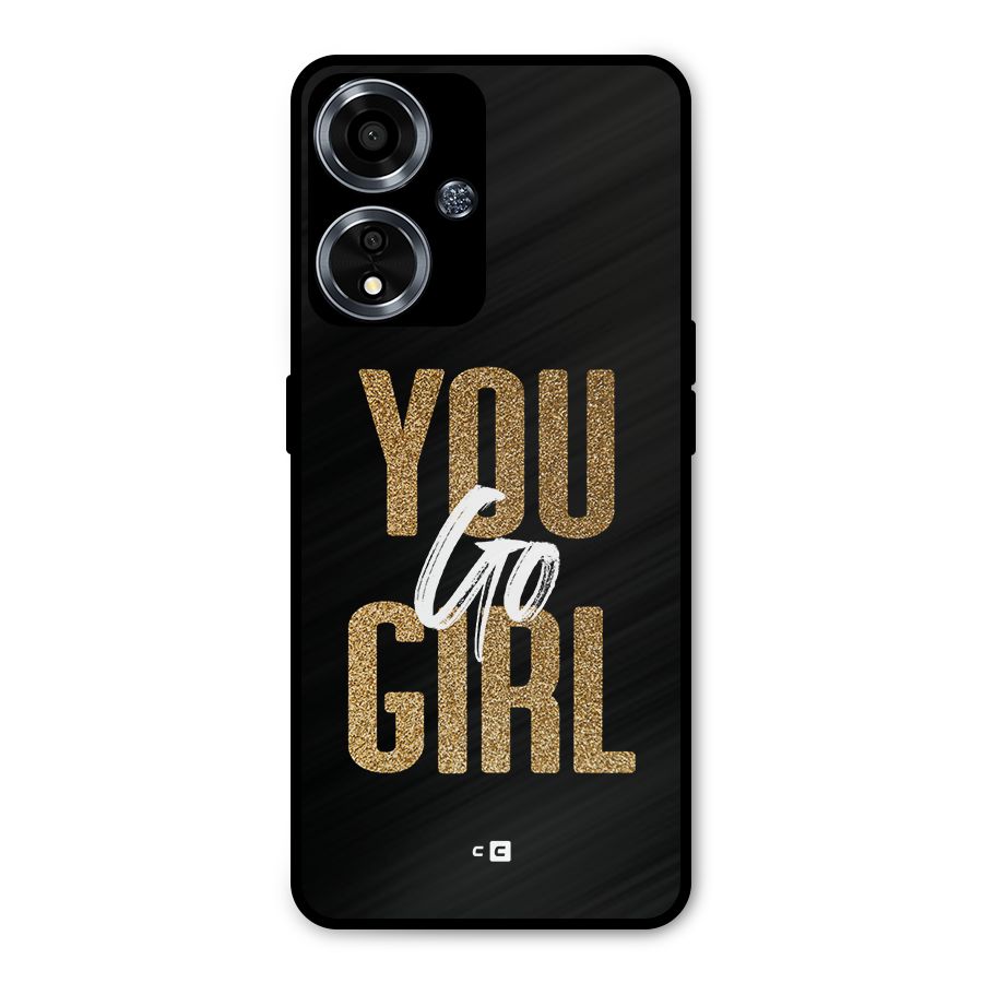 Confident Girl Metal Back Case for Oppo A59