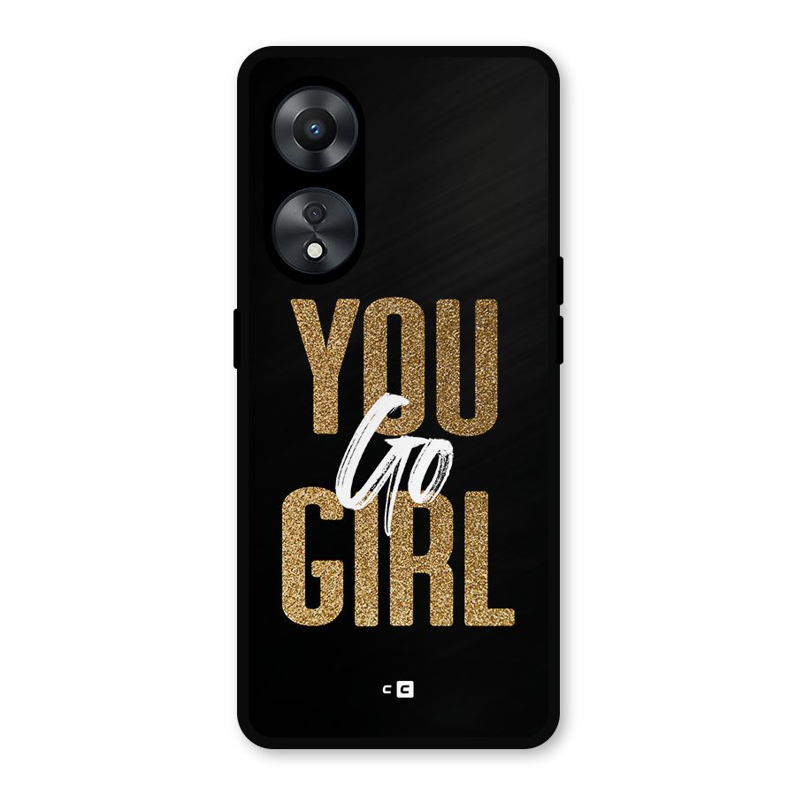 Confident Girl Metal Back Case for Oppo A78