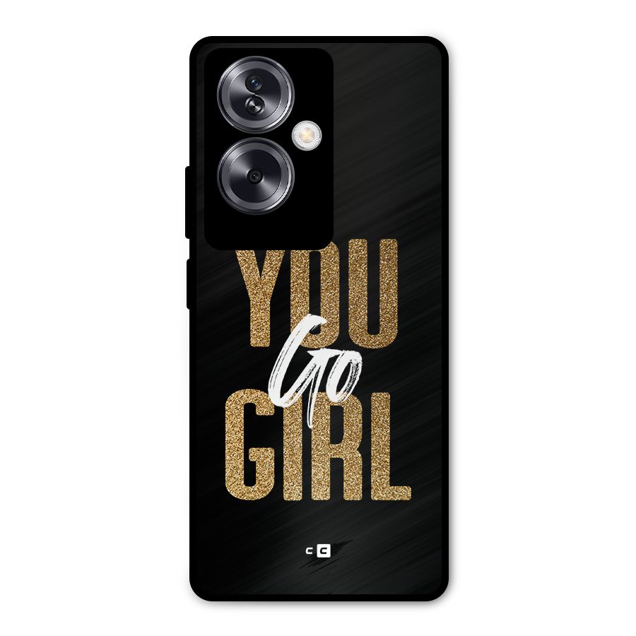 Confident Girl Metal Back Case for Oppo A79 5G