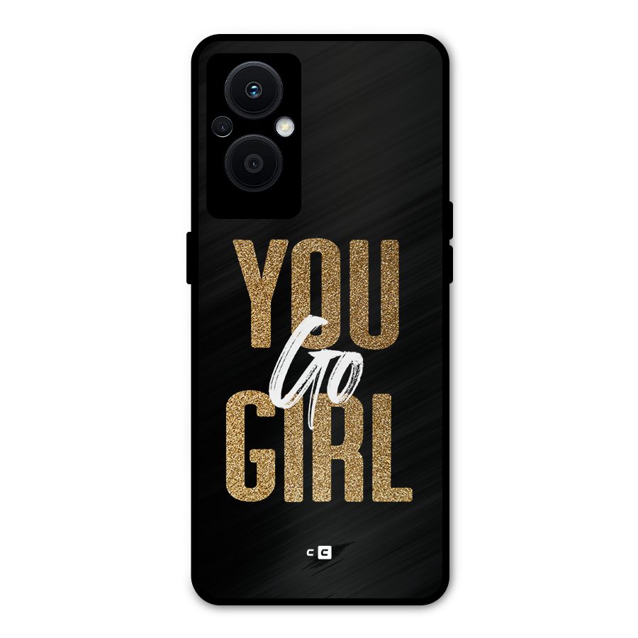 Confident Girl Metal Back Case for Oppo F21 Pro 5G