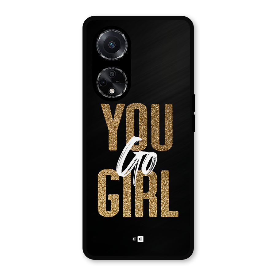 Confident Girl Metal Back Case for Oppo F23