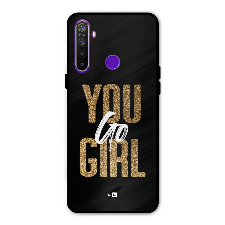 Confident Girl Metal Back Case for Realme 5i
