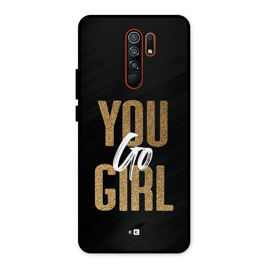 Confident Girl Metal Back Case for Redmi 9 Prime