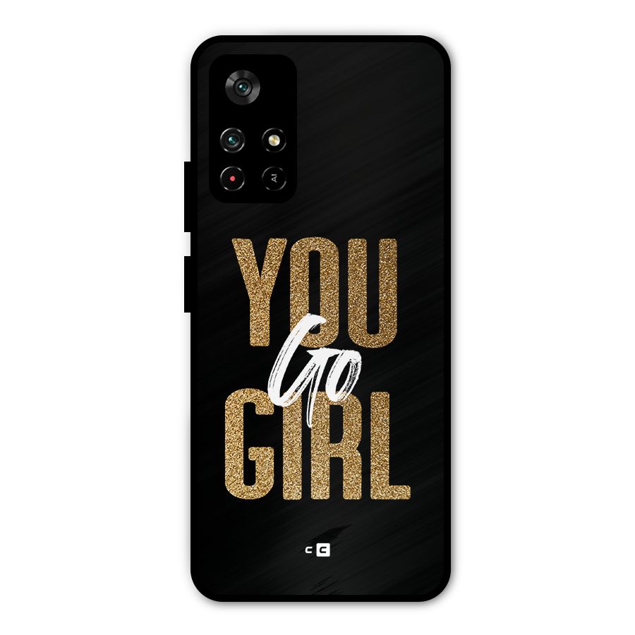 Confident Girl Metal Back Case for Redmi Note 11T 5G