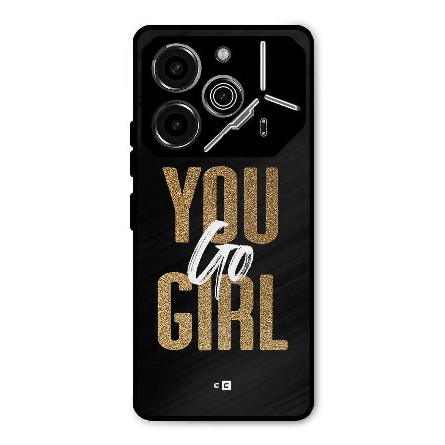 Confident Girl Metal Back Case for Tecno Pova 6 Pro