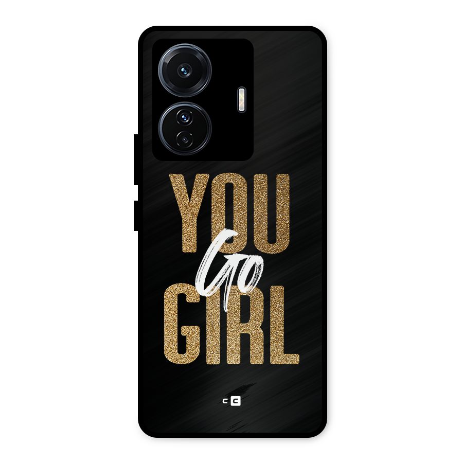 Confident Girl Metal Back Case for Vivo T1 Pro