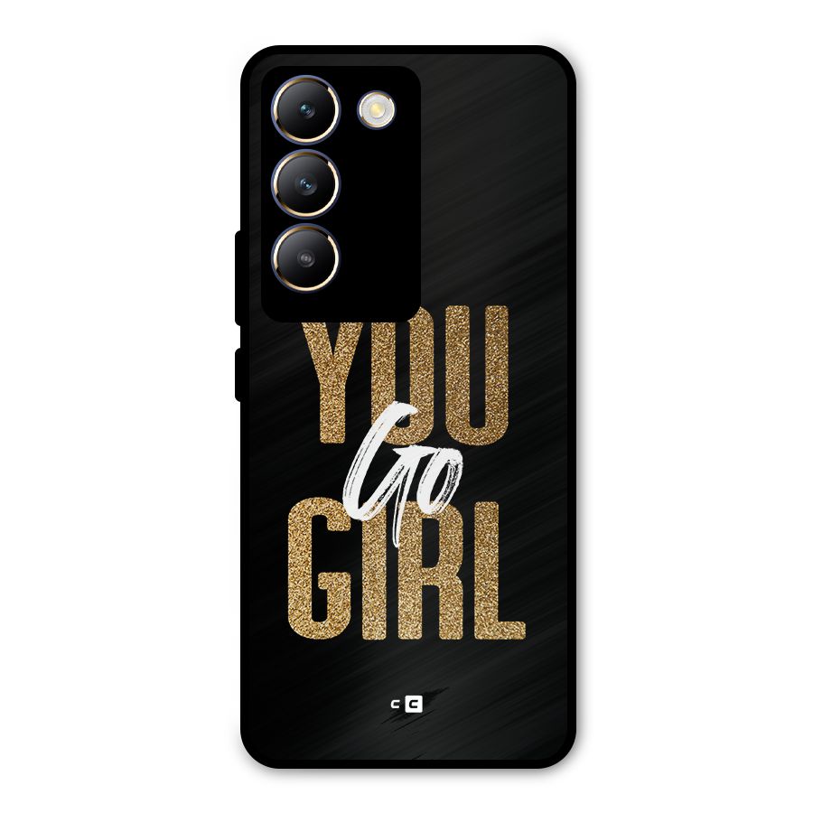 Confident Girl Metal Back Case for Vivo T3 5G