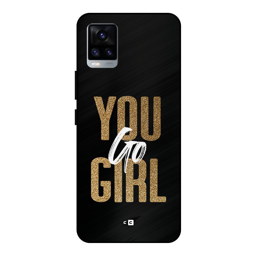Confident Girl Metal Back Case for Vivo V20 2021