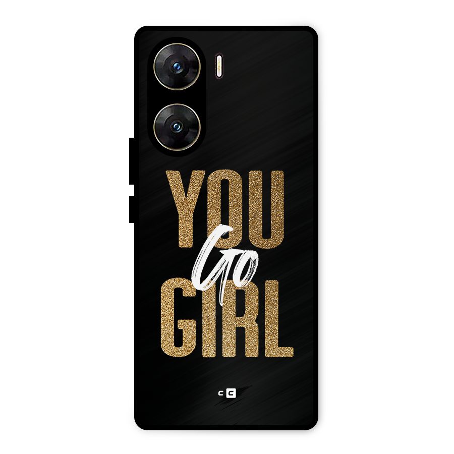 Confident Girl Metal Back Case for Vivo V29e
