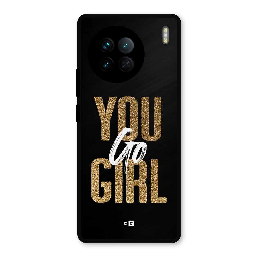 Confident Girl Metal Back Case for Vivo X90