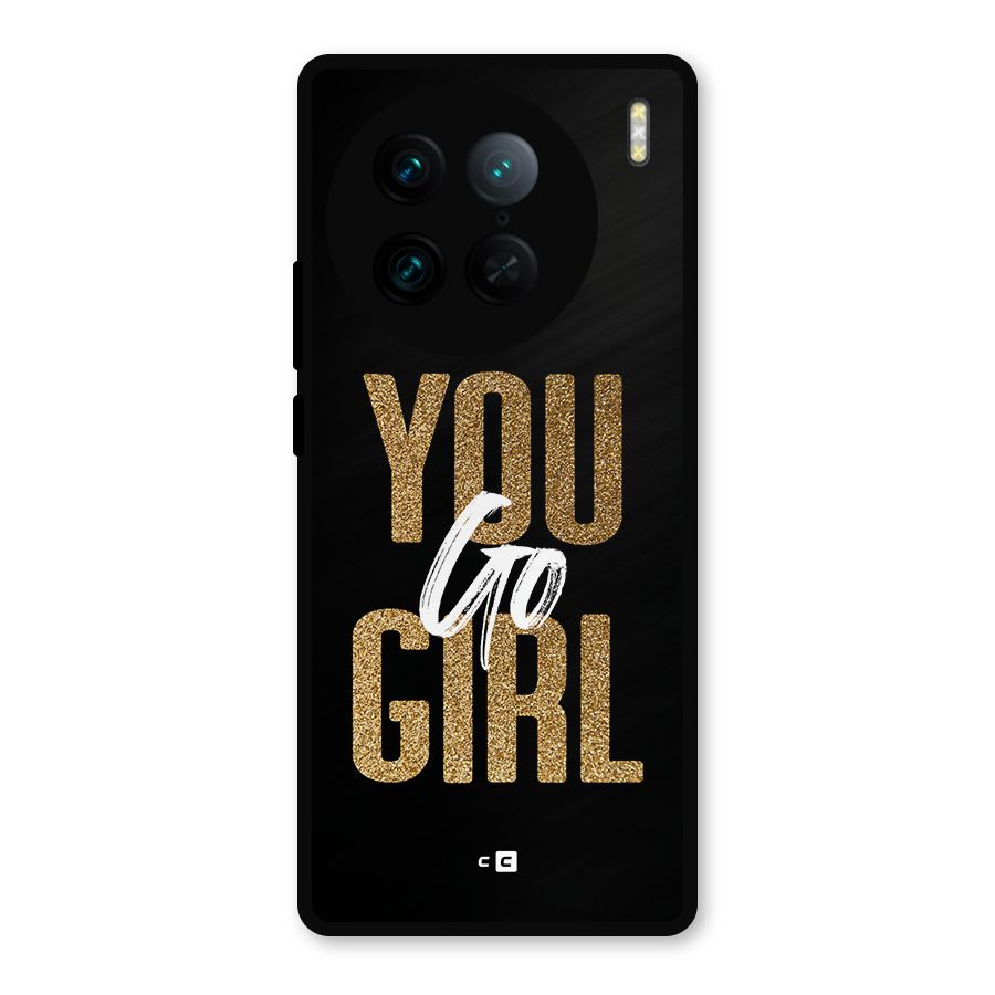 Confident Girl Metal Back Case for Vivo X90 Pro