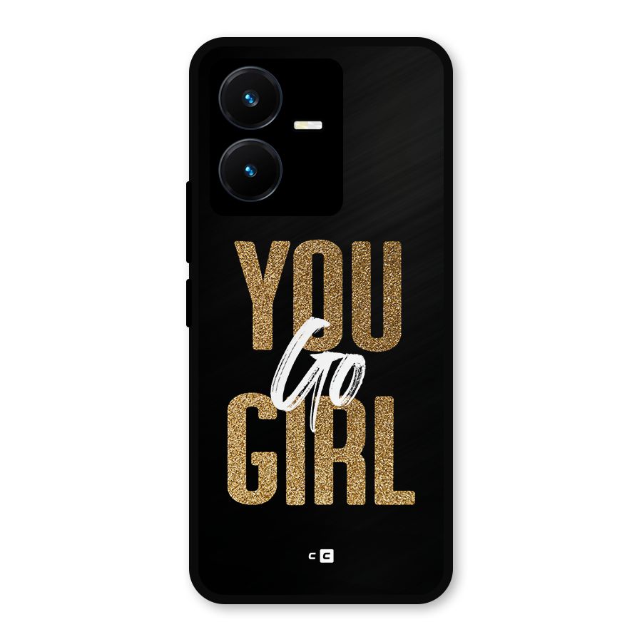 Confident Girl Metal Back Case for Vivo Y22