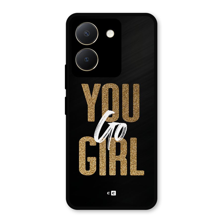 Confident Girl Metal Back Case for Vivo Y36