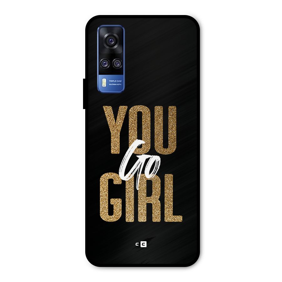 Confident Girl Metal Back Case for Vivo Y51A