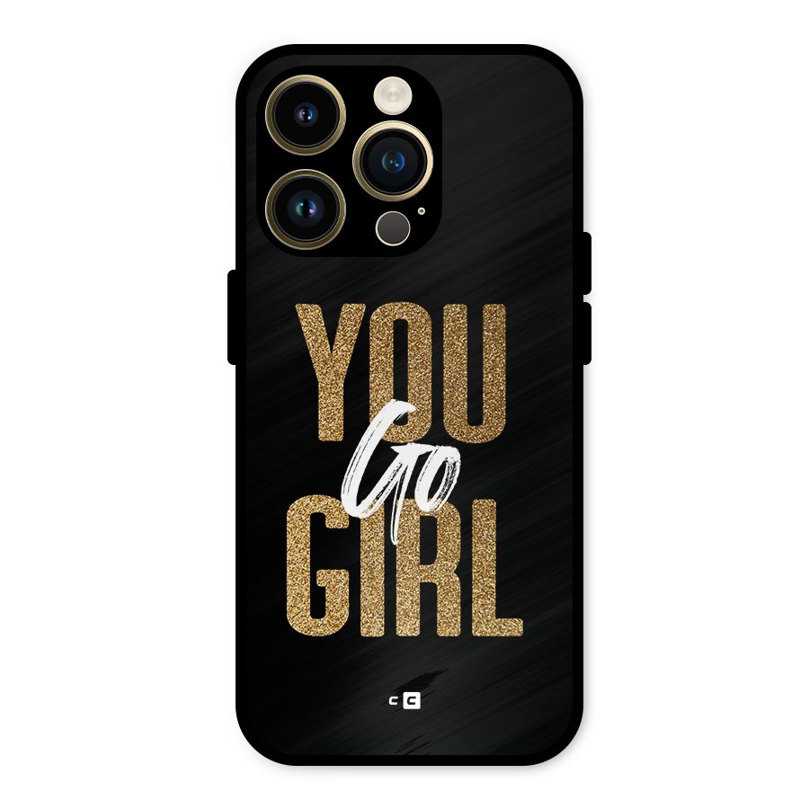Confident Girl Metal Back Case for iPhone 14 Pro