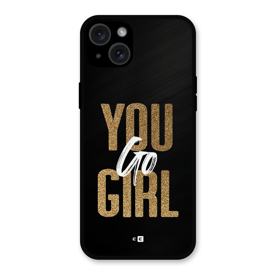 Confident Girl Metal Back Case for iPhone 15 Plus