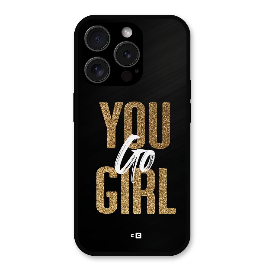Confident Girl Metal Back Case for iPhone 15 Pro