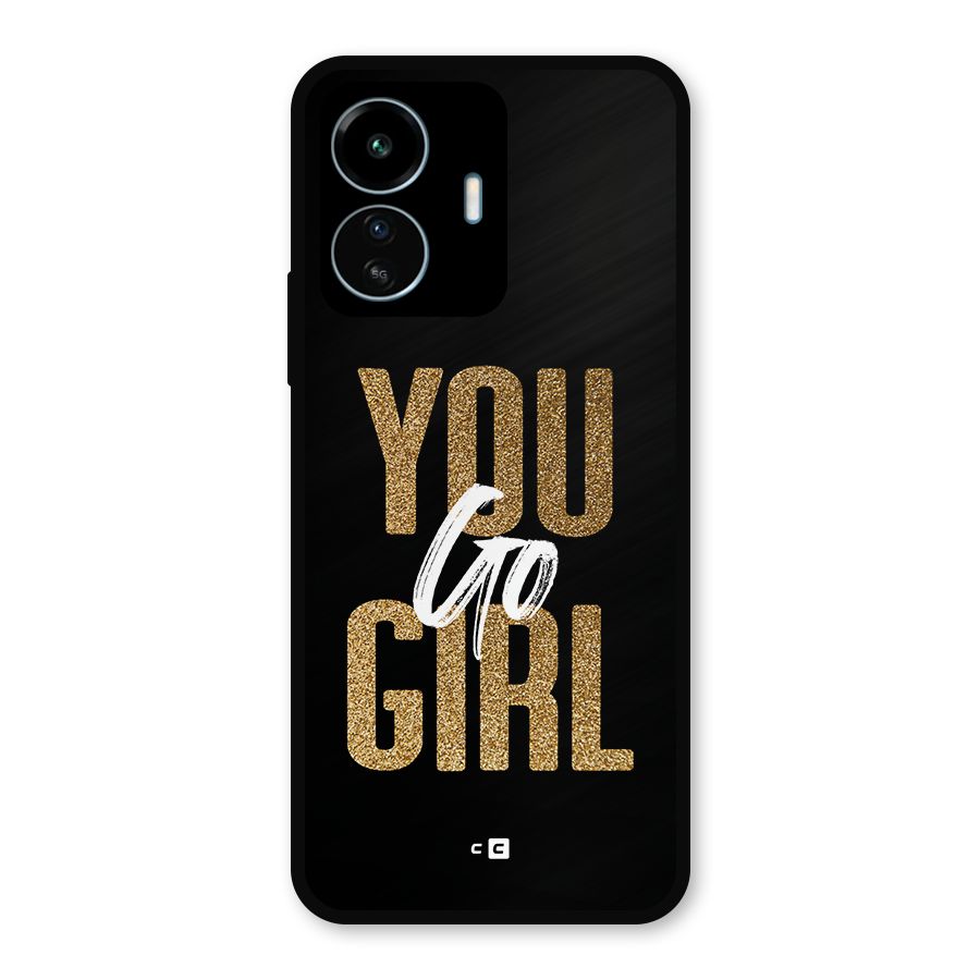 Confident Girl Metal Back Case for vivo iQOO Z6 Lite 5G