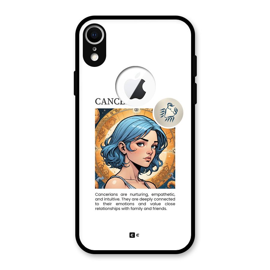Connected Cancer Glass Back Case for iPhone XR Logo Cut