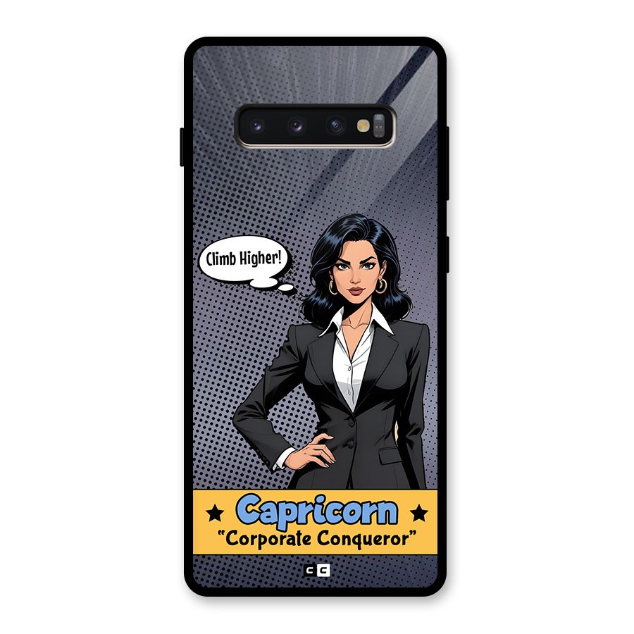 Conqueror Capricorn Glass Back Case for Galaxy S10 Plus
