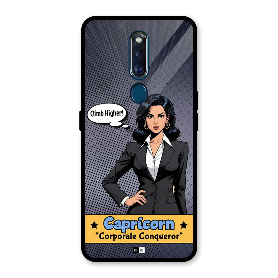 Conqueror Capricorn Glass Back Case for Oppo F11 Pro