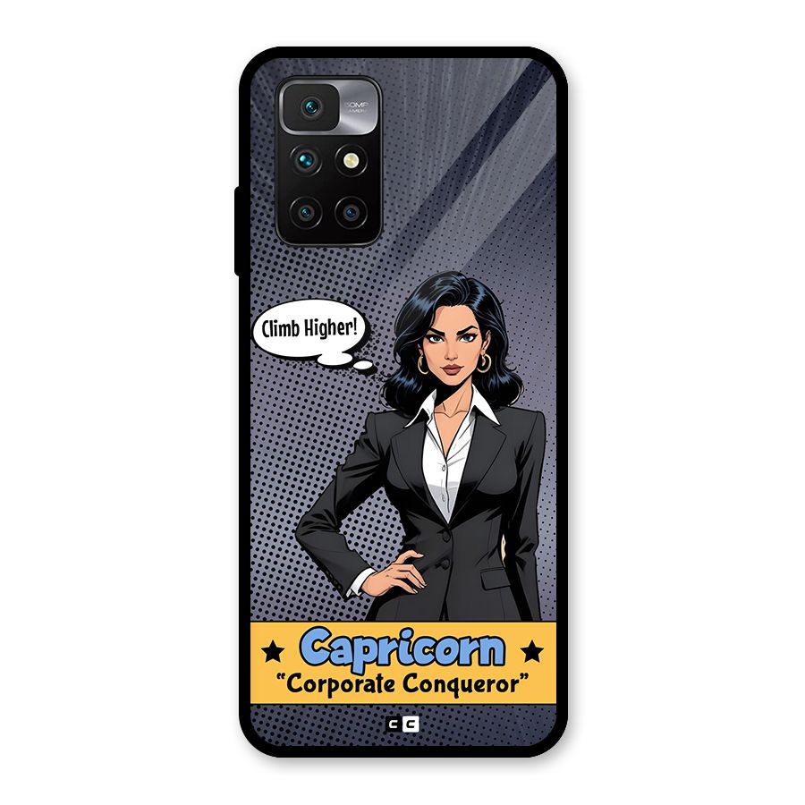 Conqueror Capricorn Glass Back Case for Redmi 10 Prime