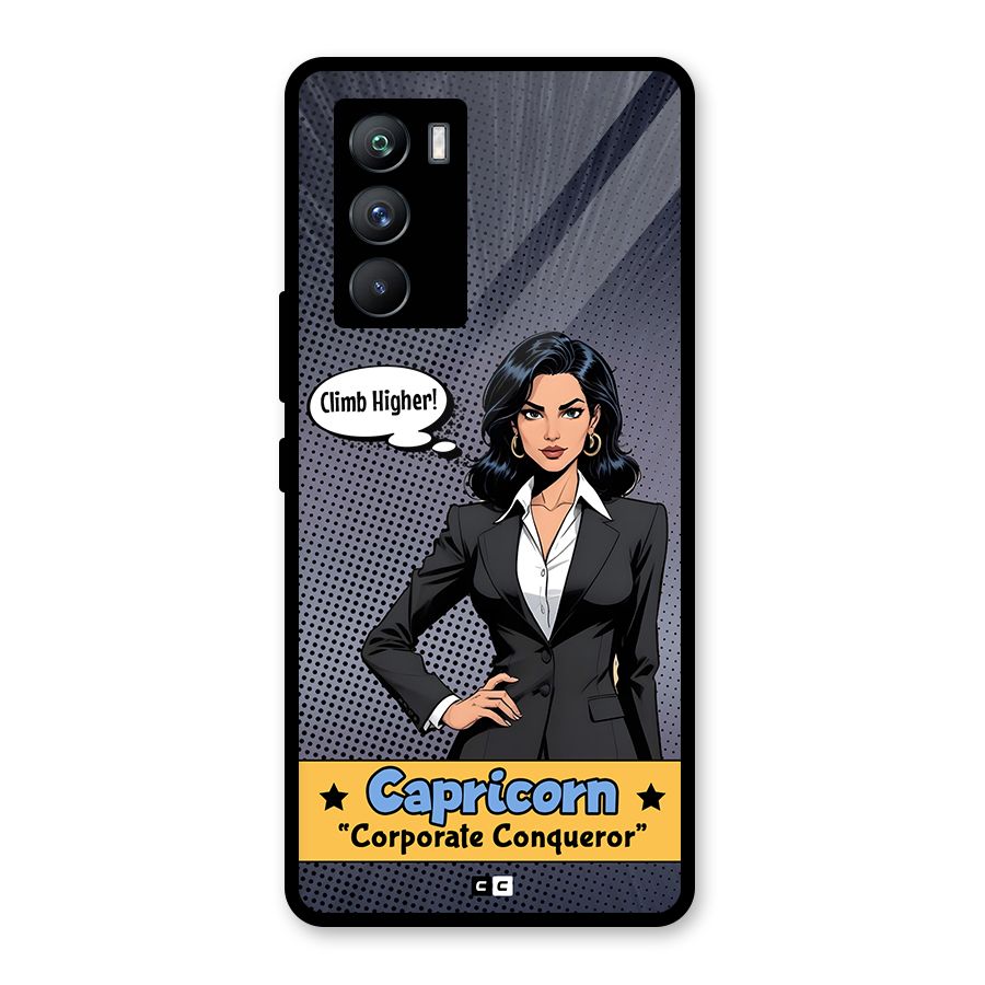 Conqueror Capricorn Glass Back Case for Vivo iQOO 9 SE