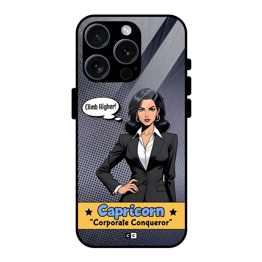 Conqueror Capricorn Glass Back Case for iPhone 15 Pro