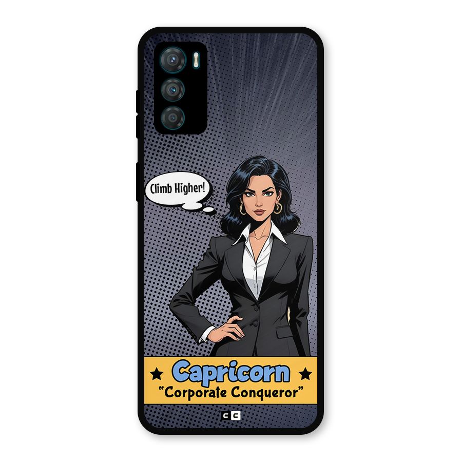 Conqueror Capricorn Metal Back Case for Moto G42