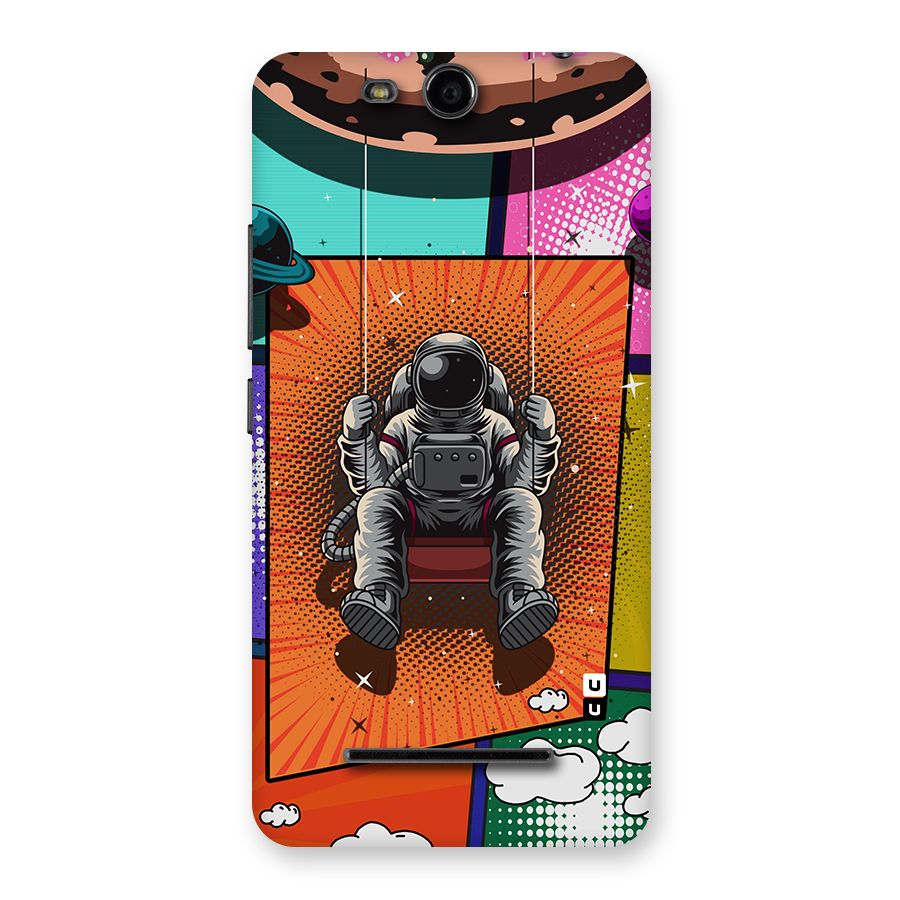 Cool Astraunaut Comic Swing Back Case for Micromax Canvas Juice 3 Q392