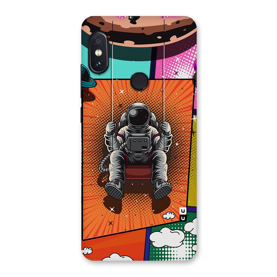 Cool Astraunaut Comic Swing Glass Back Case for Redmi Note 5 Pro