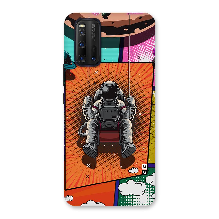Cool Astraunaut Comic Swing Glass Back Case for Vivo iQOO 3