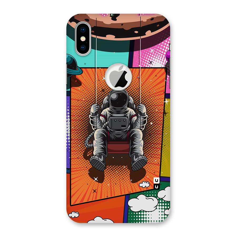Cool Astraunaut Comic Swing Back Case for iPhone X Logo Cut