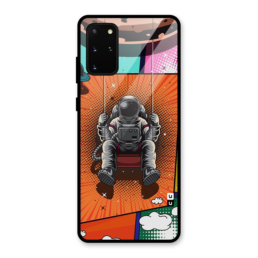 Cool Astraunaut Comic Swing Glass Back Case for Galaxy S20 Plus