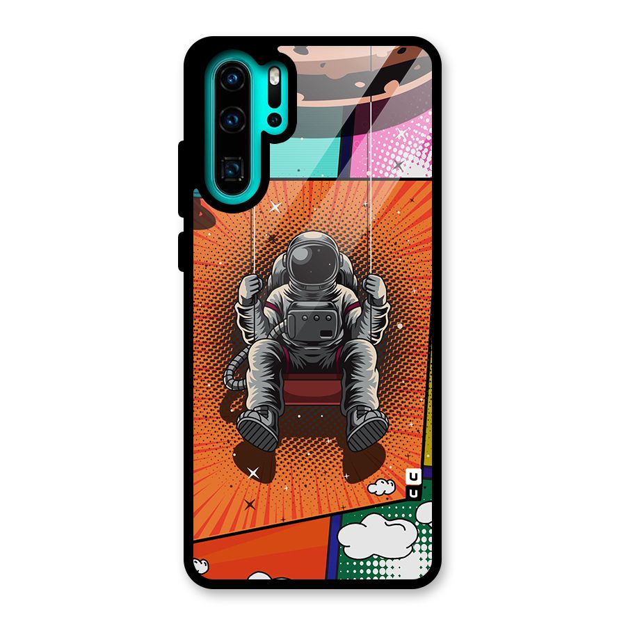 Cool Astraunaut Comic Swing Glass Back Case for Huawei P30 Pro