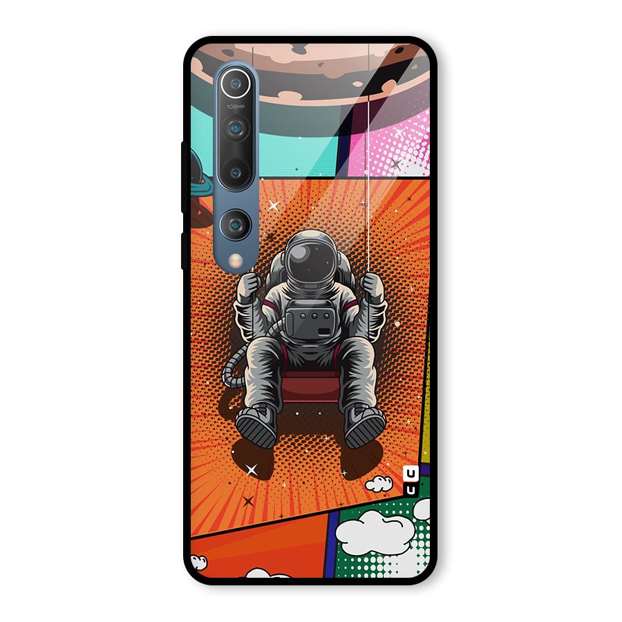 Cool Astraunaut Comic Swing Glass Back Case for Mi 10