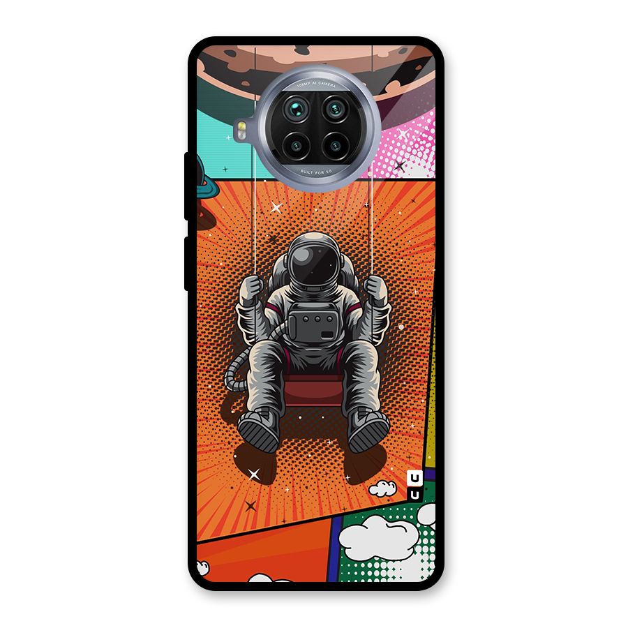 Cool Astraunaut Comic Swing Glass Back Case for Mi 10i