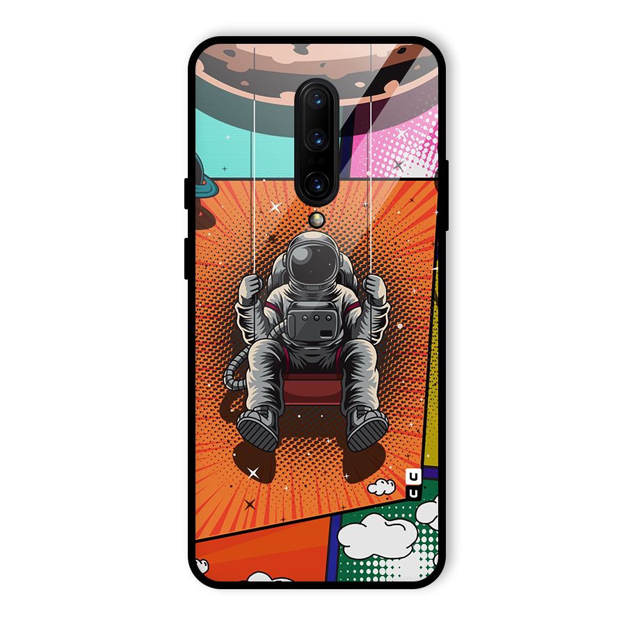 Cool Astraunaut Comic Swing Glass Back Case for OnePlus 7 Pro