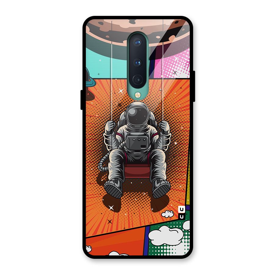Cool Astraunaut Comic Swing Glass Back Case for OnePlus 8