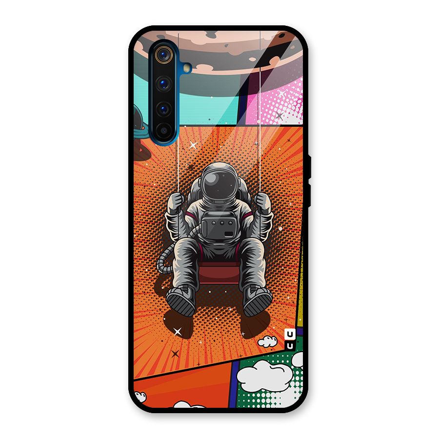 Cool Astraunaut Comic Swing Glass Back Case for Realme 6 Pro